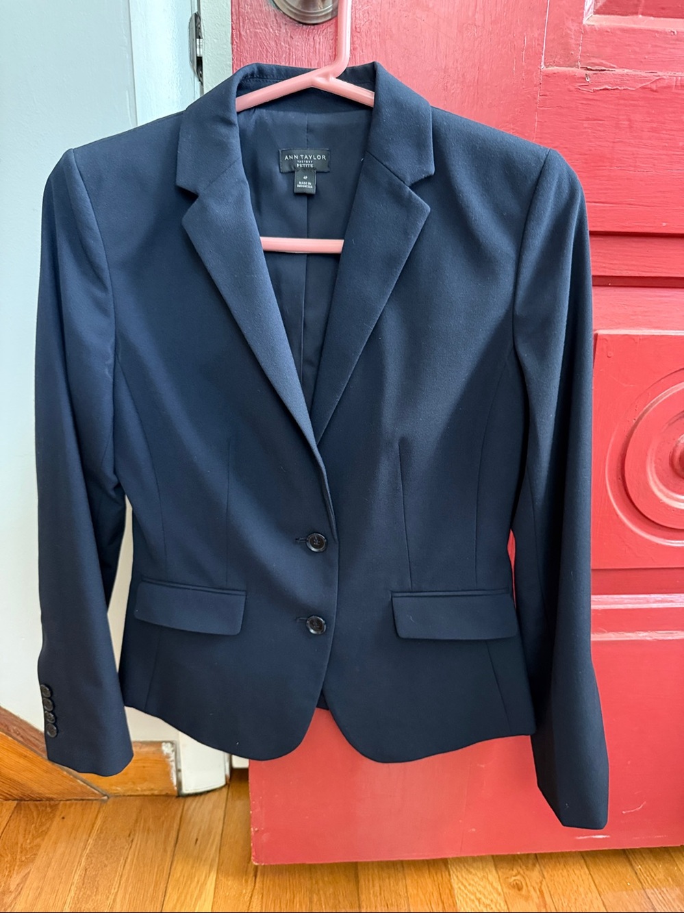 Ann Taylor Navy Classic Single-Breasted Blazer